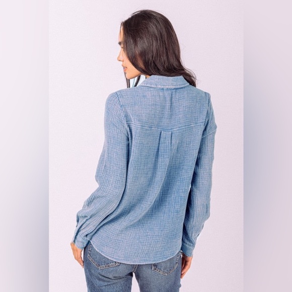 Blue Denim‎ Button-Up Shirt nwt - Picture 5 of 7